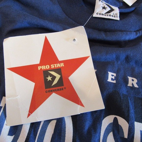 Vintage Converse T-Shirt Sz Large Pro Star Basketball Blue New Old Stock NWT NOS - Picture 11 of 12